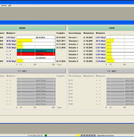 The interface of an inline waste water counter software