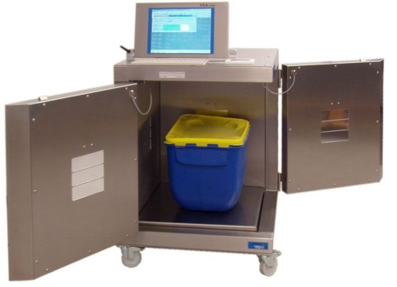 A release counter with radiological waste inside