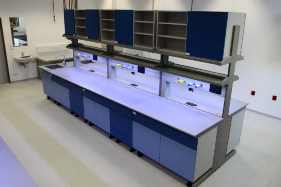 An equipped laboratory furnitures exhaust and fume hoods