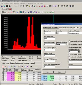 The interface of an information management system for chemical and radiometric laboratories